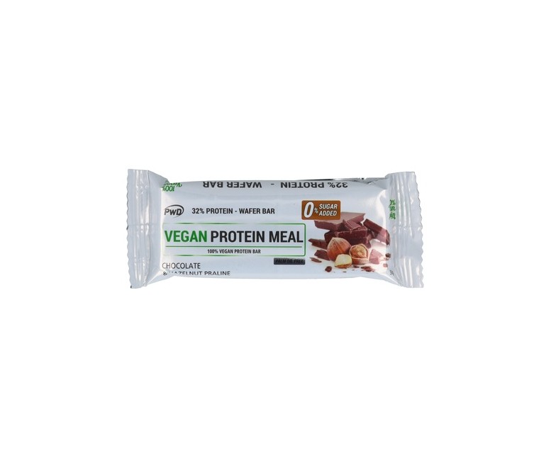 Barrita Vegan Protein Meal Chocolate con Praliné de Avellanas 1 barrita de 35g Pwd