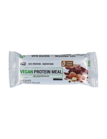 Barrita Vegan Protein Meal Chocolate con Praliné de Avellanas 1 barrita de 35g Pwd