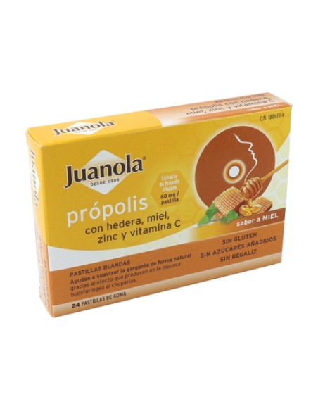 Própolis con Hedera, Miel, Zinc y Vit C 24 pastillas (Miel) Juanola