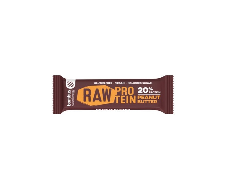 Barrita bombus raw protein crema de cacahuete 1 barrita de 50g Santiveri