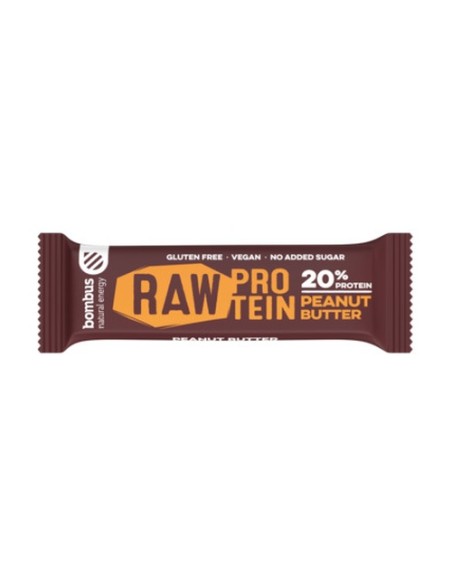 Barrita bombus raw protein crema de cacahuete 1 barrita de 50g Santiveri