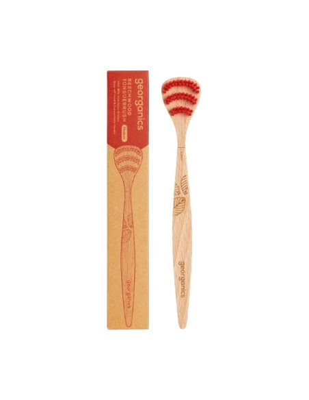 Raspador de lengua de madera de haya 1 unidad Georganics