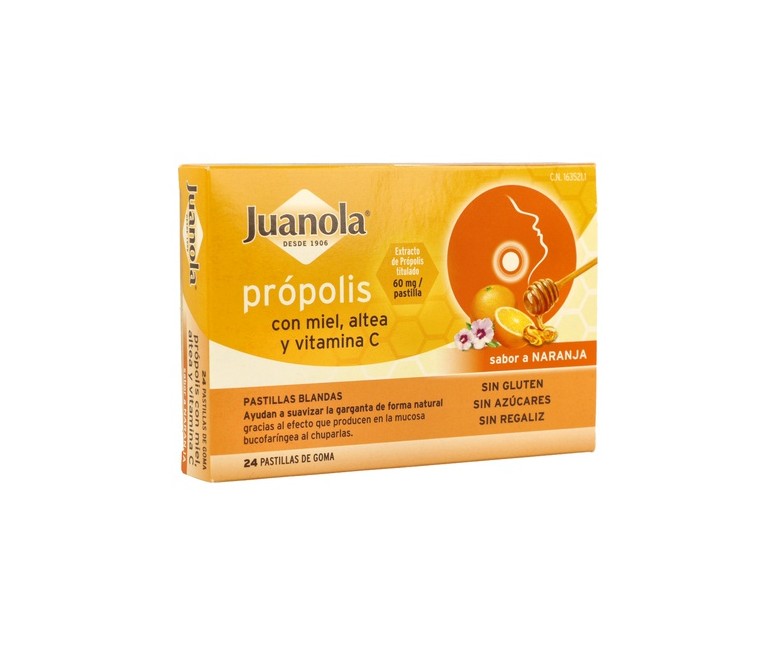 Própolis con Miel, Altea y Vit C 24 pastillas (Naranja) Juanola