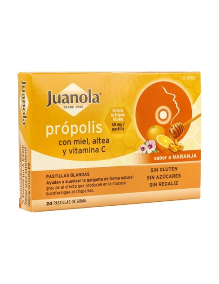 Própolis con Miel, Altea y Vit C 24 pastillas (Naranja) Juanola