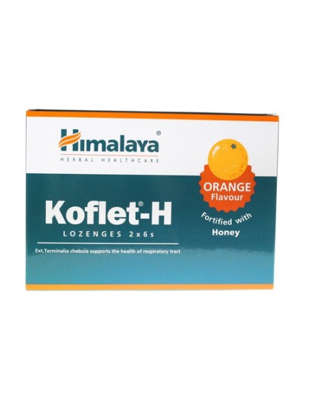 Koflet-H pastillas naranja con miel y extracto de hierbas 12 pastillas (Naranja) Himalaya Herbals