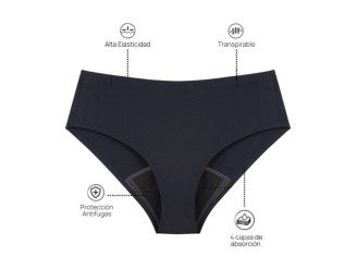 Braguita menstrual sin costuras negro L
