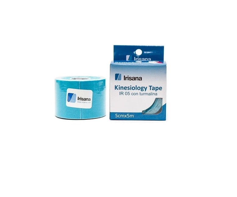 Kinesiology tape con turmalina 5cmx5m azul 1 unidad (Azul) Irisana