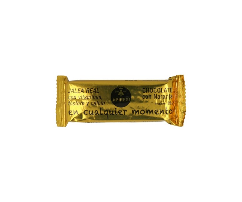 Barrita Apiregi Jalea Real cocholate con naranja 1 barrita de 35g (Chocolate) Apiregi
