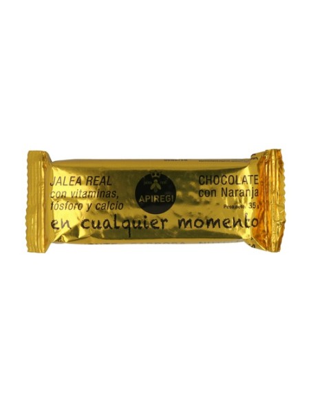 Barrita Apiregi Jalea Real cocholate con naranja 1 barrita de 35g (Chocolate) Apiregi