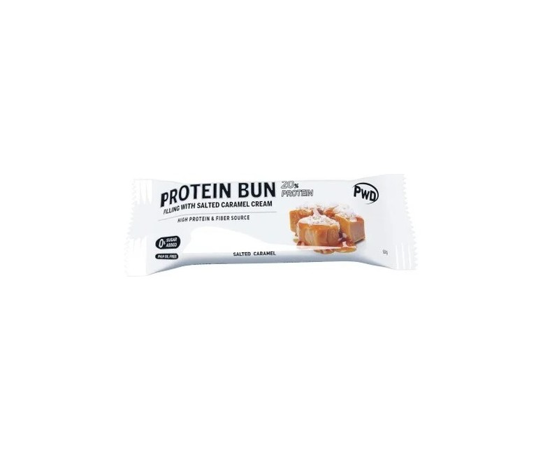 Pack Protein bun bizcocho salted caramel 1 barrita de 60g Pwd