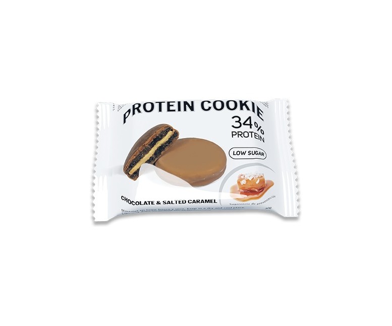 Galleta proteína 34% - chocolate con caramelo salado 1 barrita de 30 g Pwd