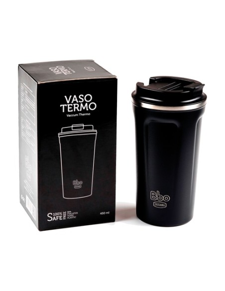 Vaso termo Bbo acero inoxidable negro 1 unidad (Negro) Irisana