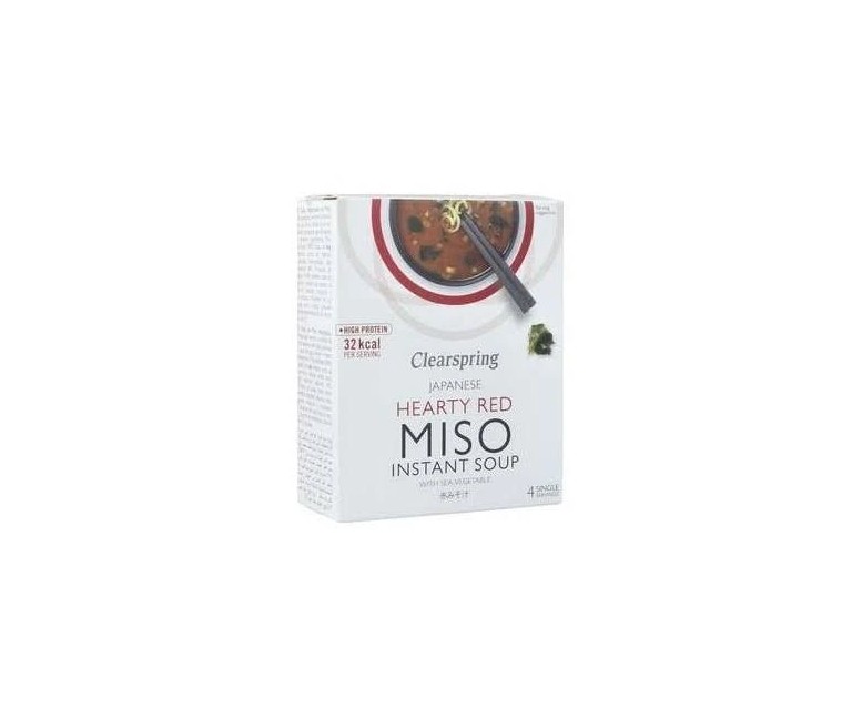 Sopa de miso picante con algas instantánea 4 sbrs Clearspring