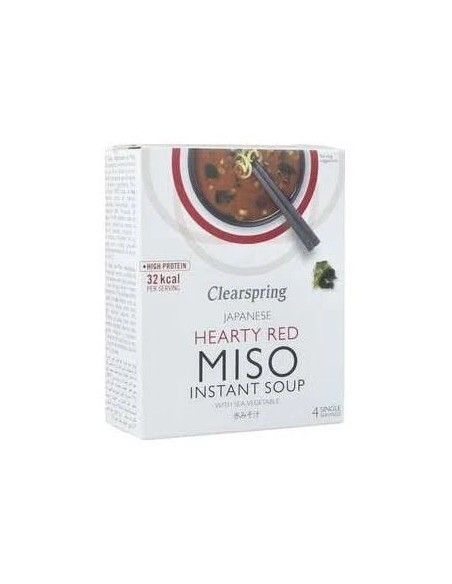 Sopa de miso picante con algas instantánea 4 sbrs Clearspring