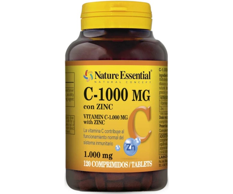 Vitamina c + zinc 120 comp - 1000 mg Nature essential