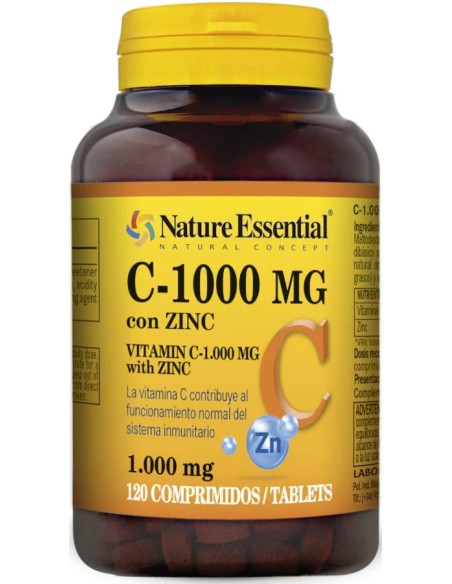 Vitamina c + zinc 120 comp - 1000 mg Nature essential