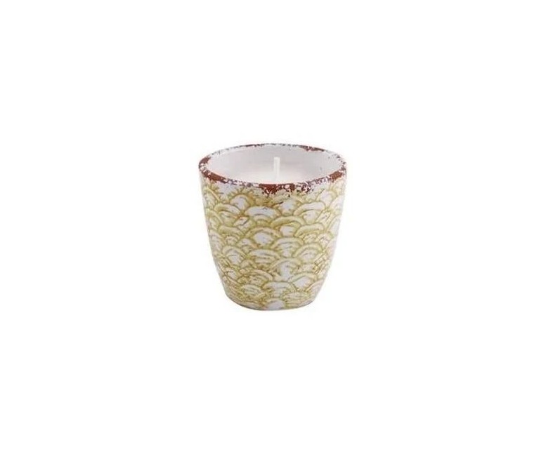Vela tiesto escama amari squap citronela 11 cm Cerabella
