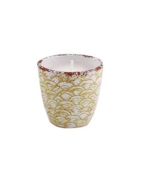 Vela tiesto escama amari squap citronela 11 cm Cerabella