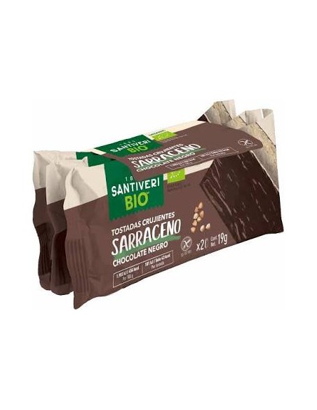 Tostadas trigo sarraceno choco negro 6 ud Santiveri