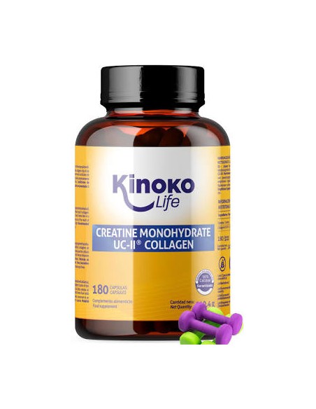 Creatina monohidratada con uc-ii colágeno 180 cap - 3000 mg Kinoko Life