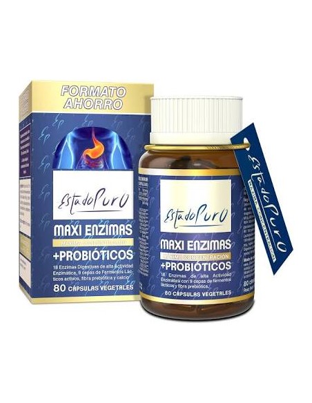 Maxi enzimas con probióticos estado puro 80 cap Tongil
