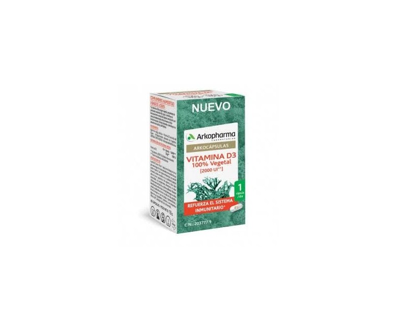 Arkocápsulas vitamina D3 100% vegetal 45 cap Arkopharma