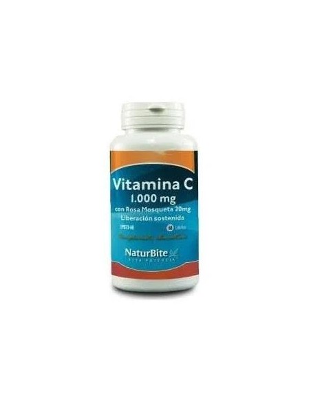 Vitamina c con rosa mosqueta 60 tab - 1000 mg Naturbite