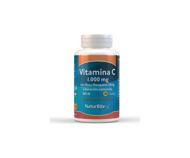 Vitamina c con rosa mosqueta. 180 tab - 1000 mg Naturbite