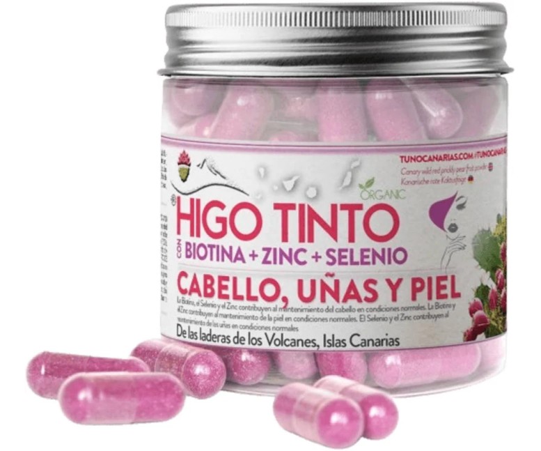 Higo tinto biotina + zinc + selenio 90 cap Tuno Canario