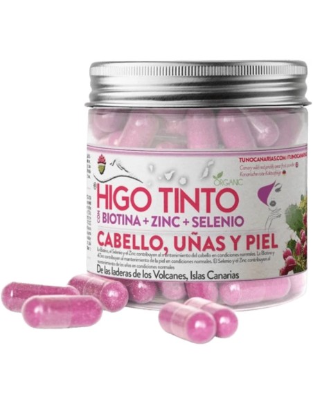 Higo tinto biotina + zinc + selenio 90 cap Tuno Canario