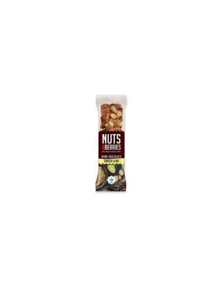 Barrita chocolate negro-jengibre-lima bio 1 unidad Nuts & Berries