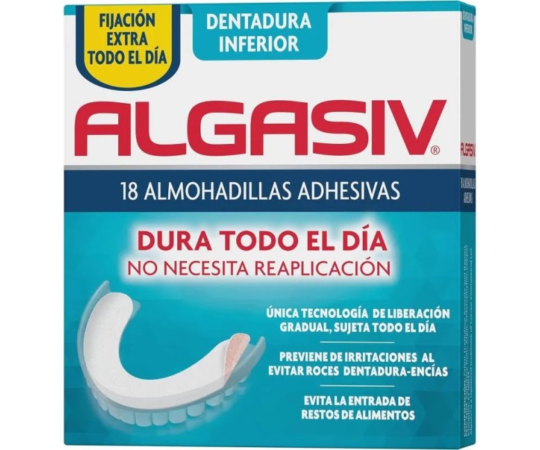 Algasiv almohadilla dental inferior adhesiva 18 ud Algasiv
