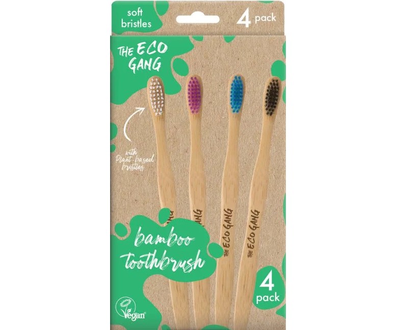 Pack cepillo de dientes adulto suave surtido 4 ud The Eco Gang