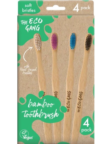 Pack cepillo de dientes adulto suave surtido 4 ud The Eco Gang