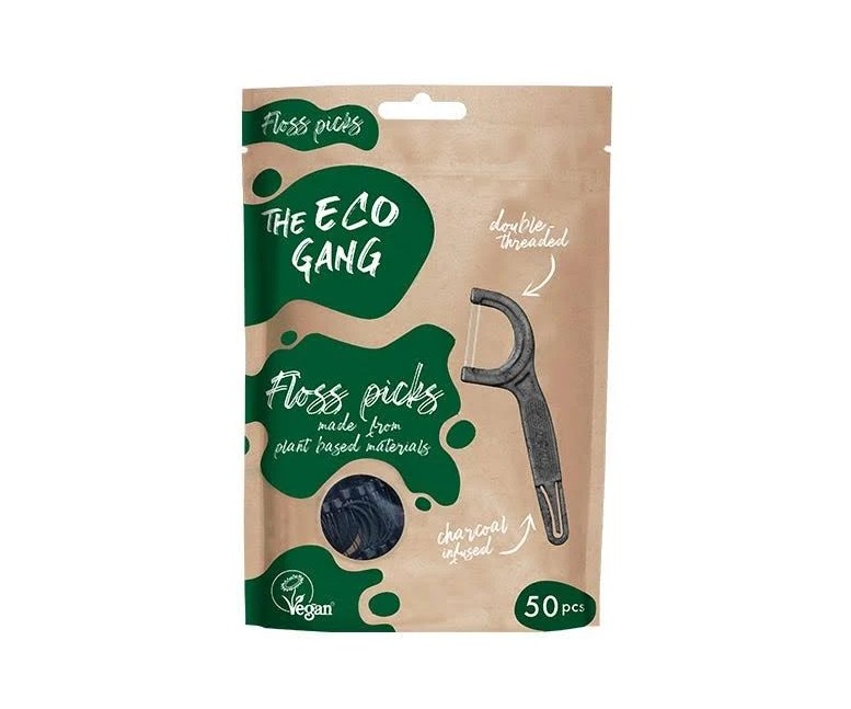 Floss pick carbono activo 50 ud The Eco Gang