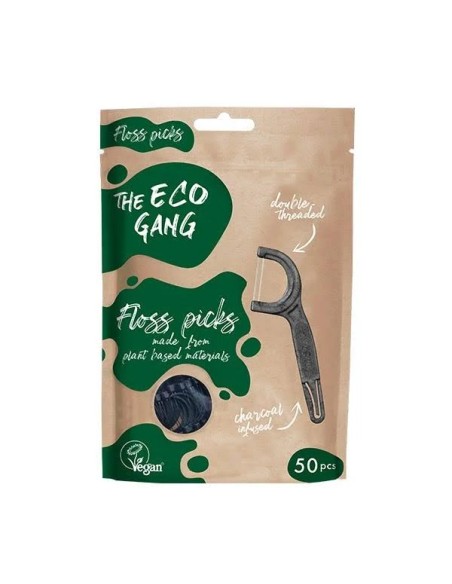Floss pick carbono activo 50 ud The Eco Gang