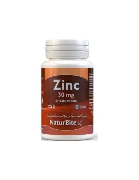 Zinc citrato 60 cap - 30 mg Naturbite