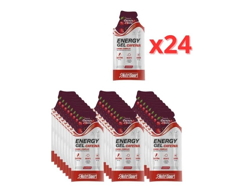 Energy gel cereza-cola con cafeína 24 uds Nutrisport