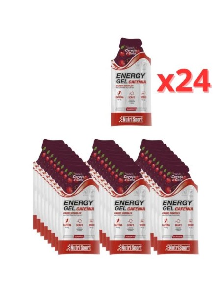 Energy gel cereza-cola con cafeína 24 uds Nutrisport