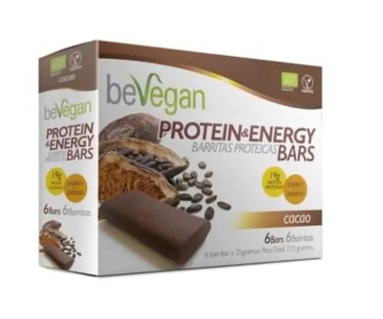 Barritas proteicas-energy cacao bio sg vegan 6 uds Bevegan