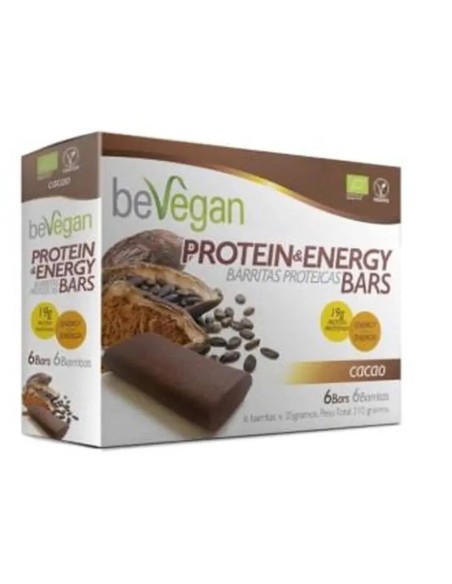 Barritas proteicas-energy cacao bio sg vegan 6 uds Bevegan