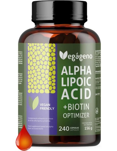 Alpha lipoic acid con ácido fólico 240 cap - 600 mg Vegageno