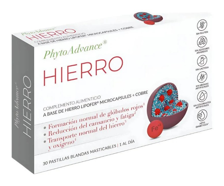Phytoadvance hierro pastillas blandas masticables 30 tab Phytoadvance