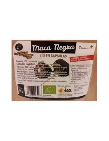 Maca negra bio 150 cap DREAM FOODS
