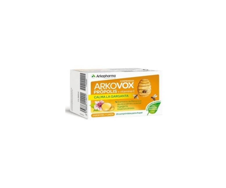 Arkovox propóleos + vit C sabor miel y limón 24 comp Arkopharma