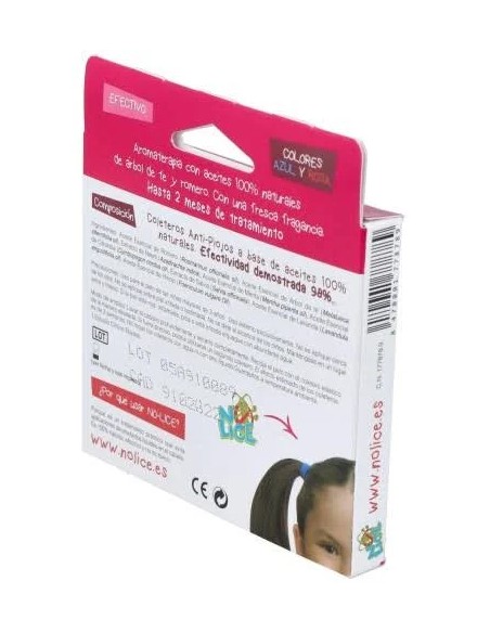 No lice coletero anti-piojos rosa/azul. 4 ud No lice
