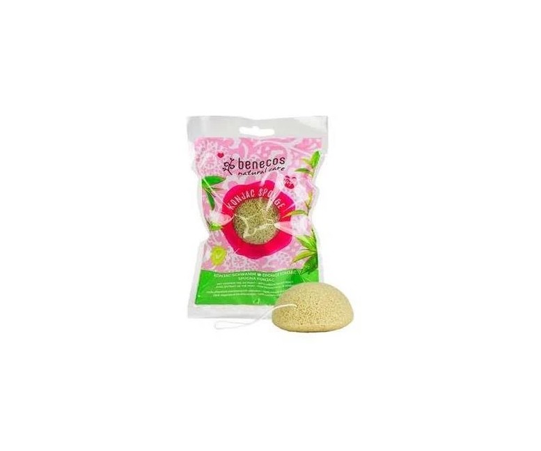 Esponja konjac té verde piel mixta. Vegano. 1 unidad Benecos