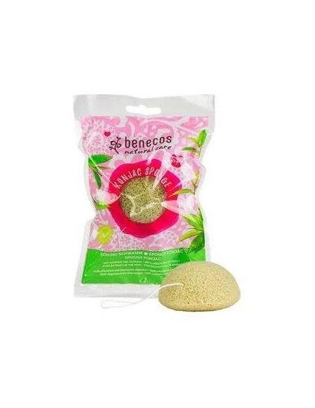 Esponja konjac té verde piel mixta. Vegano. 1 unidad Benecos