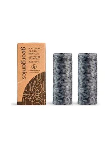 Hilo dental carbón activado 2 uds - 50 m Georganics