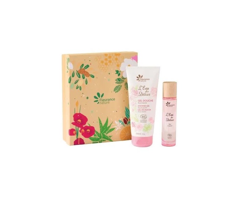Cofre rosa y jazmín perfume+gel ducha 50 ml + 200 ml Fleurance Nature